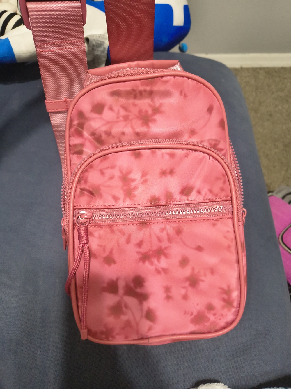 Pink Floral Crossbody Sling Bag - Women